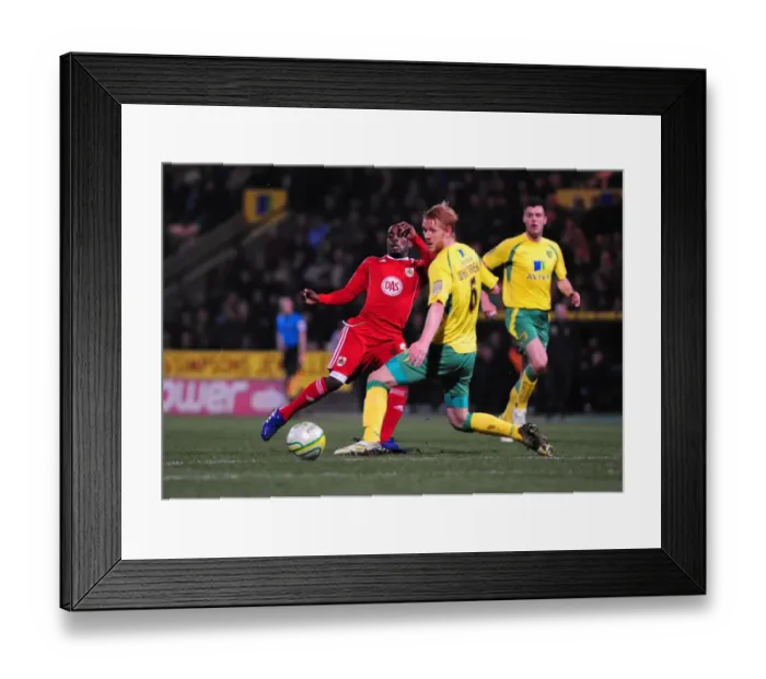 Framed Print : Bristol City's Jamal Campbell-Ryce Sets Up Albert Adomah's Goal Against Norwich City - Championship Match, 14th March 2011 Framed Print : Bristol City's Jamal Campbell-Ryce Sets Up Albert Adomah's Goal Against Norwich City - Championship Match, 14th March 2011