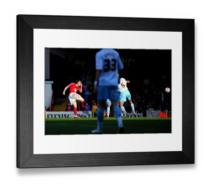 Framed Print : Brett Pitman Scores Opening Goal: Bristol City vs. Burnley, Championship 2011 Framed Print : Brett Pitman Scores Opening Goal: Bristol City vs. Burnley, Championship 2011