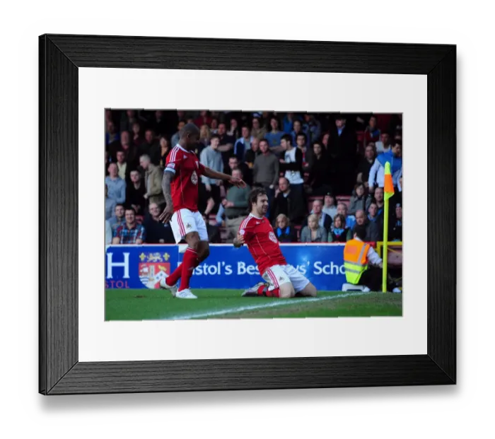 Framed Print : Brett Pitman Scores Opener: Championship Clash Between Bristol City and Burnley (19-03-2011)