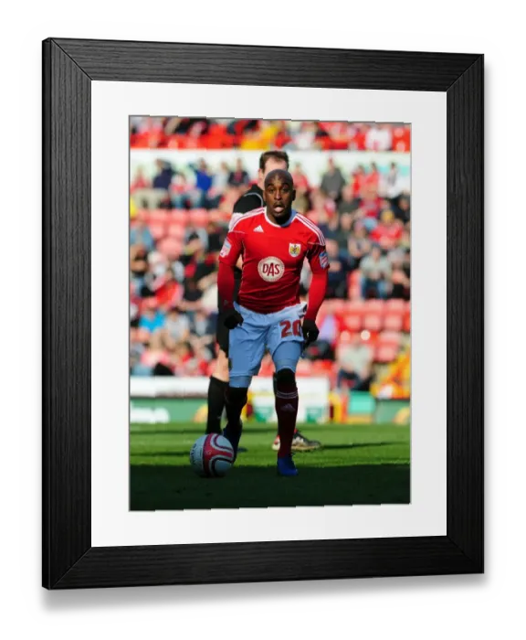 Framed Print : Jamal Campbell-Ryce in Action: Bristol City vs Burnley, Championship Match, Ashton Gate Stadium (19-03-2011)