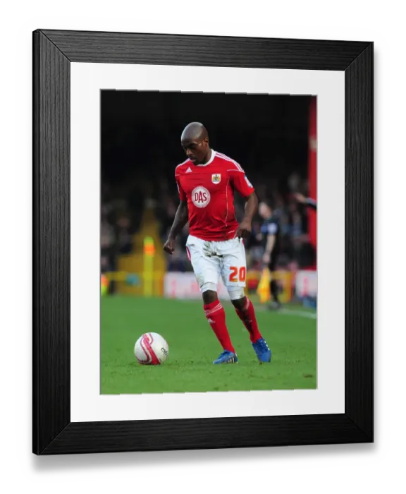 Framed Print : Jamal Campbell-Ryce in Action: Championship Showdown between Bristol City and Burnley at Ashton Gate Stadium (2011)