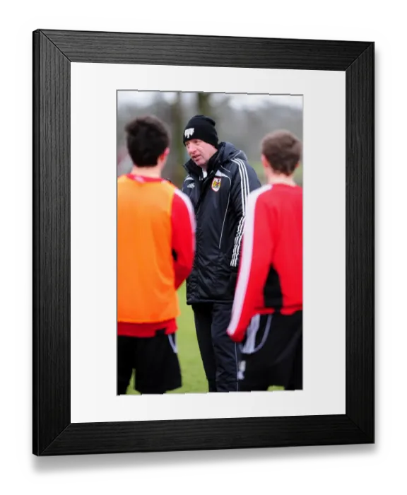 Framed Print : Bristol City First Team: Training at the Academy - Season 10-11