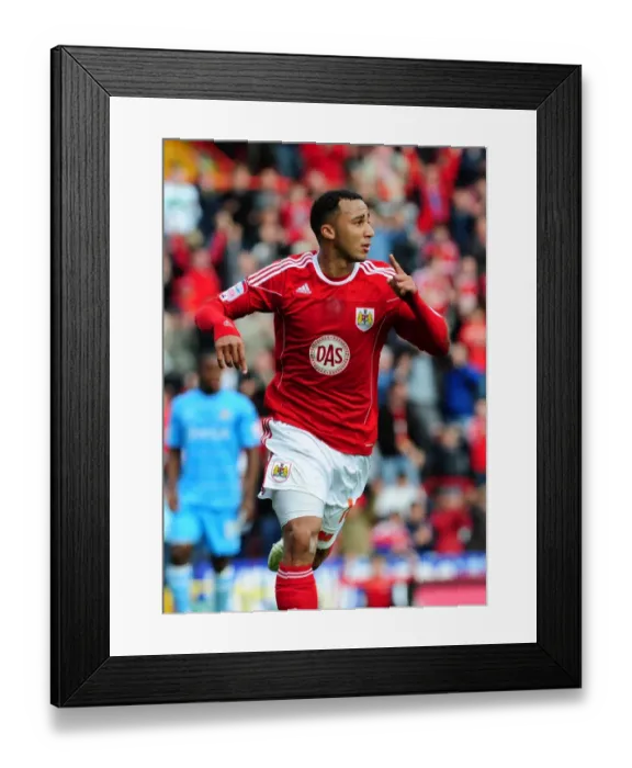 Framed Print : Nicky Maynard's Solo Goal: Bristol City Clinch Championship Victory Over Doncaster Rovers (April 2011)