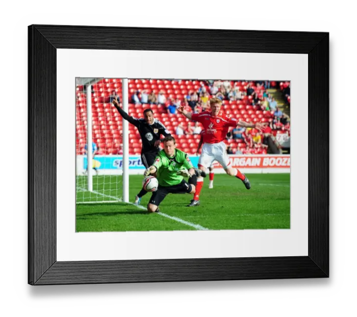 Framed Print : Barnsley's Luke Steele Fails to Hold Back Bristol City's Onslaught, Championship Match, April 9, 2011 Framed Print : Barnsley's Luke Steele Fails to Hold Back Bristol City's Onslaught, Championship Match, April 9, 2011