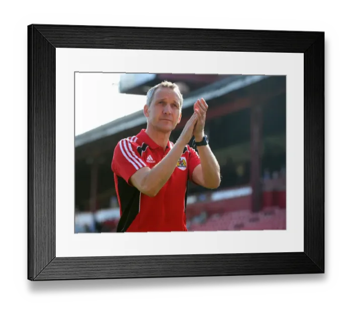 Framed Print : Keith Miljen Leads Bristol City at Oakwell Stadium, Championship Clash Against Barnsley - April 9, 2011