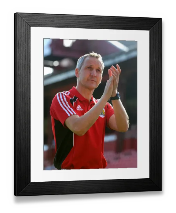 Framed Print : Keith Milen Guides Bristol City at Oakwell Stadium: Barnsley vs. Bristol City, Championship 2011 (Football Match)