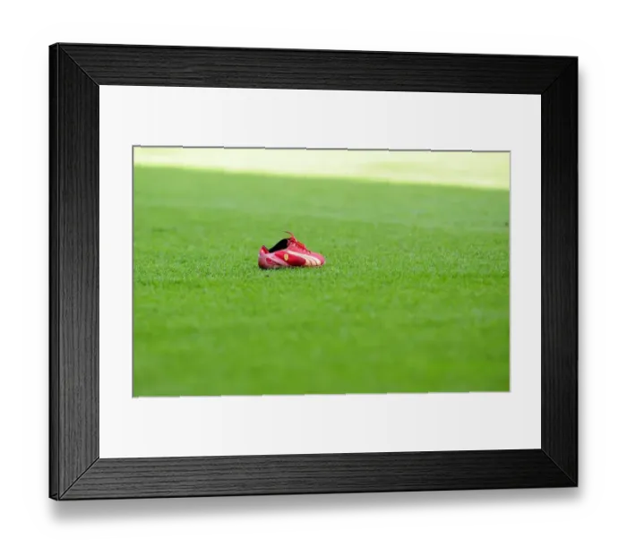 Framed Print : Adomah's Abandoned Boot: A Moment of Silence at Ashton Gate, Bristol City vs Ipswich Town, Championship Football Match, 16th April 2011