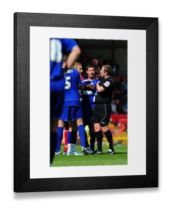Framed Print : Ipswichs Lee Martin is shown a strait red for his challenge on Bristol Citys Kalifa Cisse - - 16 / 04 / 2011 - SPORT Framed Print : Ipswichs Lee Martin is shown a strait red for his challenge on Bristol Citys Kalifa Cisse - - 16 / 04 / 2011 - SPORT