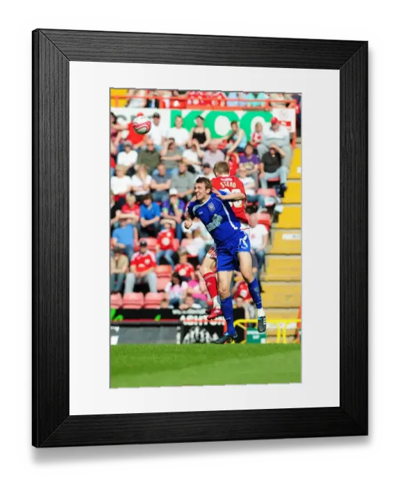 Framed Print : Battling for the Championship: McAuley vs. Stead - A High Stakes Aerial Battle at Ashton Gate (16-04-2011)