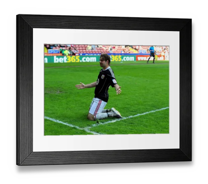 Framed Print : Brett Pitman's Double: The Championship-Winning Moment for Bristol City vs. Sheffield United (April 23, 2011) Framed Print : Brett Pitman's Double: The Championship-Winning Moment for Bristol City vs. Sheffield United (April 23, 2011)