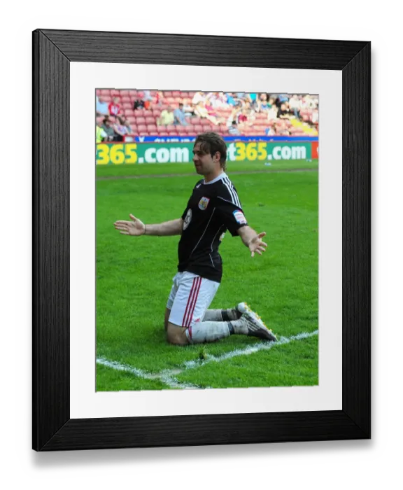 Framed Print : Brett Pitman's Double: Championship-Winning Moment for Bristol City vs Sheffield United (April 23, 2011) Framed Print : Brett Pitman's Double: Championship-Winning Moment for Bristol City vs Sheffield United (April 23, 2011)