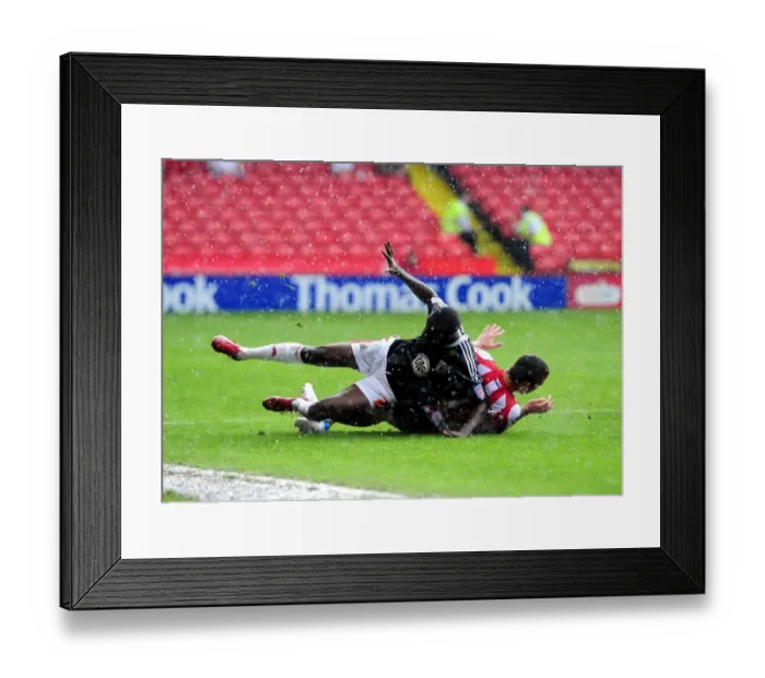 Framed Print : Adomah Foul: Sheffield United vs. Bristol City Championship Clash - 23 / 04 / 2011 Framed Print : Adomah Foul: Sheffield United vs. Bristol City Championship Clash - 23 / 04 / 2011