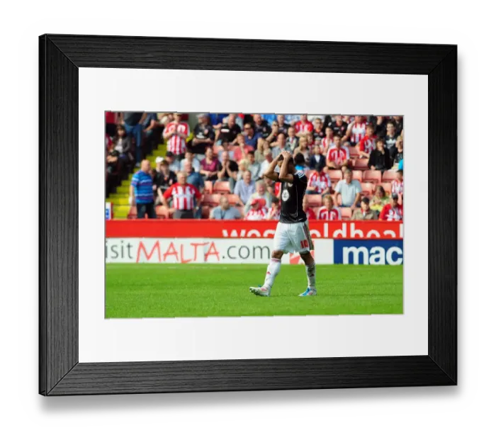 Framed Print : Red Card for Nicky Maynard: Two-Footed Challenge in Sheffield United vs. Bristol City (Championship, 23 / 04 / 2011)
