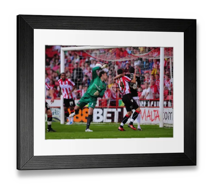 Framed Print : Brett Pitman's Fateful Corner: Steve Simonsen Scores Own Goal for Bristol City vs. Sheffield United (Championship, 23rd April 2011) Framed Print : Brett Pitman's Fateful Corner: Steve Simonsen Scores Own Goal for Bristol City vs. Sheffield United (Championship, 23rd April 2011)