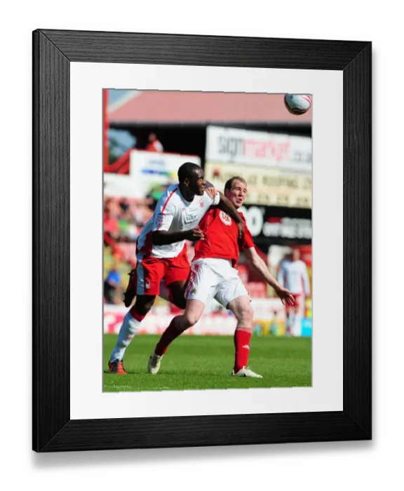 Framed Print : Clash at Ashton Gate: David Clarkson vs Wes Morgan in Bristol City vs Nottingham Forest Championship Match, 25 / 04 / 2011