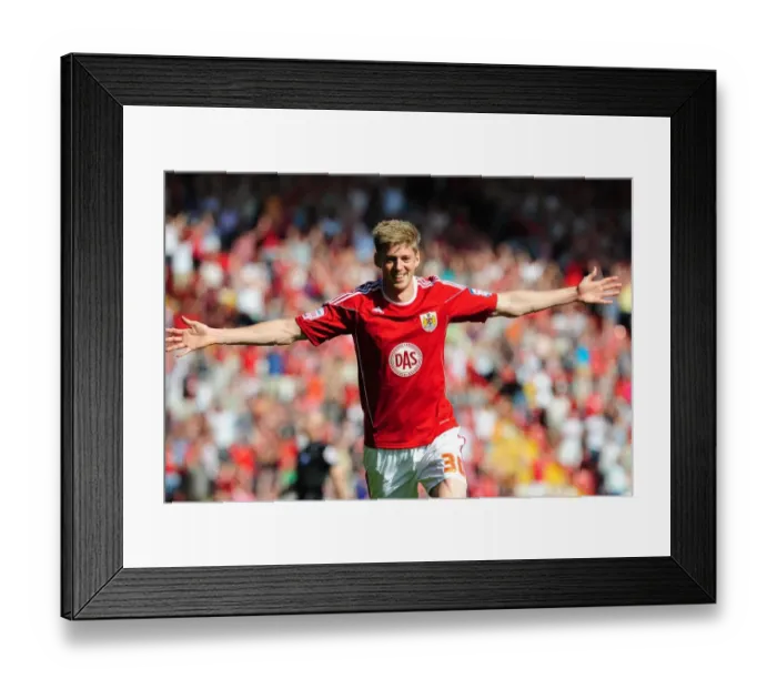 Framed Print : Bristol City's Jon Stead Celebrates Second Goal Against Nottingham Forest in Championship Match, April 2011 (Ashton Gate Stadium) Framed Print : Bristol City's Jon Stead Celebrates Second Goal Against Nottingham Forest in Championship Match, April 2011 (Ashton Gate Stadium)