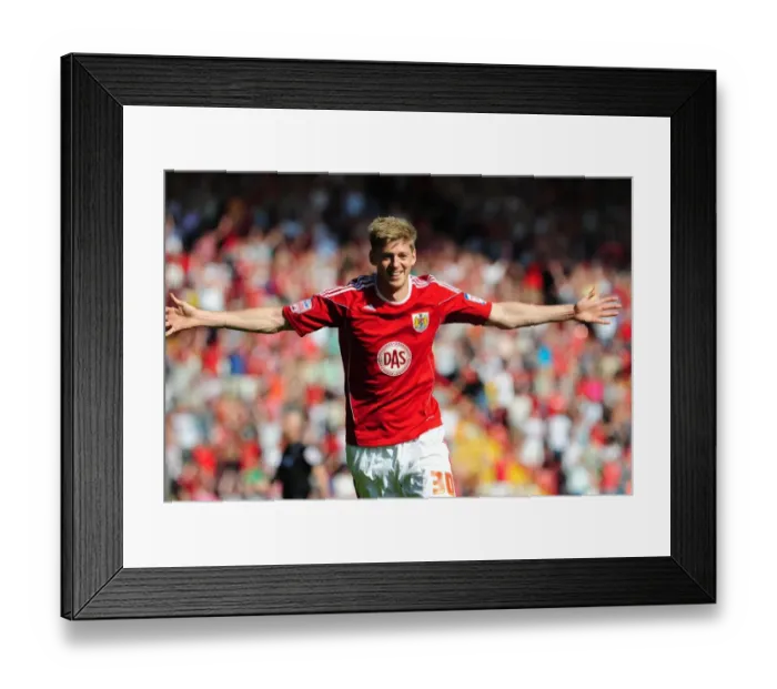 Framed Print : Bristol City's Jon Stead Scores Second Goal Against Nottingham Forest in Championship Match at Ashton Gate Stadium (April 2011) Framed Print : Bristol City's Jon Stead Scores Second Goal Against Nottingham Forest in Championship Match at Ashton Gate Stadium (April 2011)
