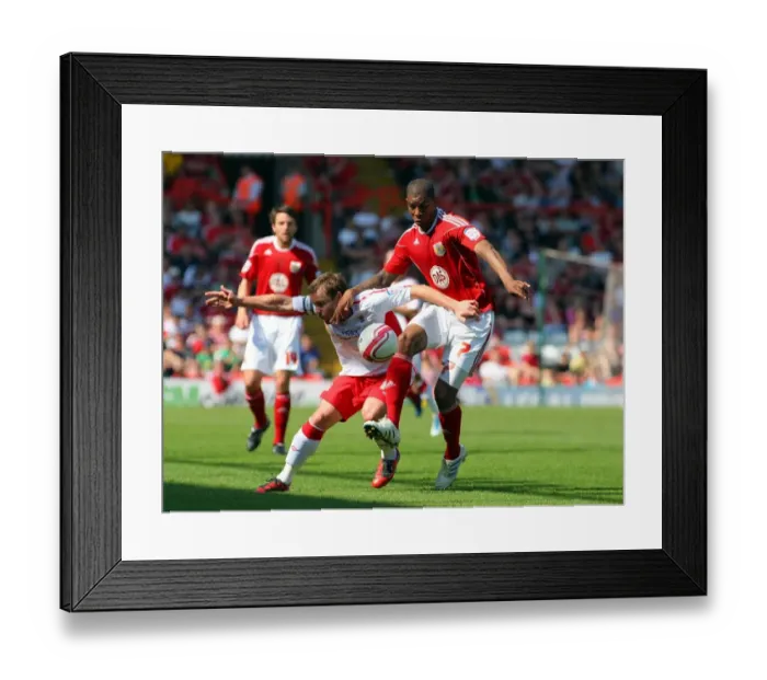 Framed Print : Intense Championship Clash: Marvin Elliott vs. Paul McKenna - Bristol City vs. Nottingham Forest (April 2011) Framed Print : Intense Championship Clash: Marvin Elliott vs. Paul McKenna - Bristol City vs. Nottingham Forest (April 2011)