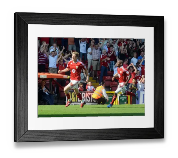 Framed Print : Bristol City's Jon Stead: Champion Celebration (April 25, 2011)