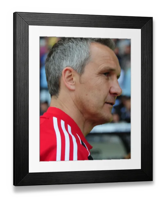 Framed Print : Keith Millen Leads Bristol City in Championship Showdown at Pride Park (Derby County vs. Bristol City, 30 / 04 / 2011)