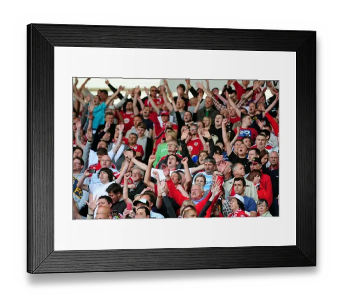 Framed Print : Bristol City's Championship Victory: Fans Celebrate at Derby County's Pride Park (30 / 04 / 2011) Framed Print : Bristol City's Championship Victory: Fans Celebrate at Derby County's Pride Park (30 / 04 / 2011)