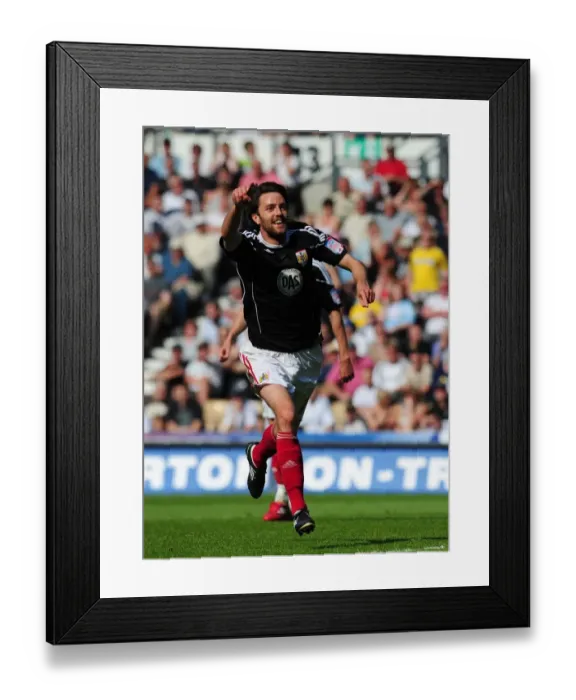 Framed Print : Bristol City's Cole Skuse Scores Brace: Championship Victory Over Derby County (30th April 2011) Framed Print : Bristol City's Cole Skuse Scores Brace: Championship Victory Over Derby County (30th April 2011)