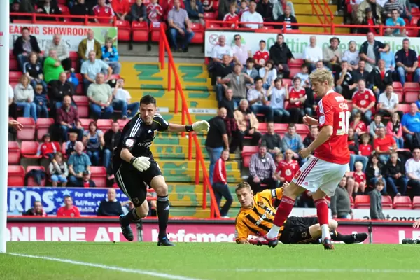 Bristol City's Jon Stead Scores Spectacular Back Heel Goal Against Hull City - Championship Match, May 7, 2011