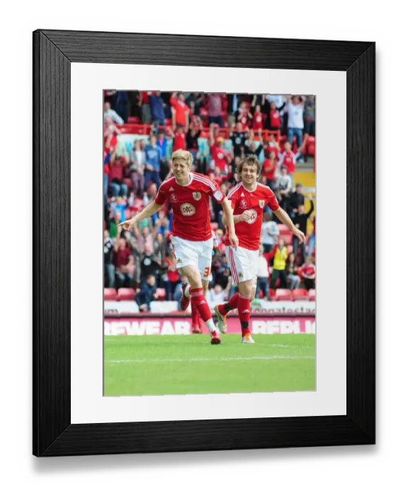 Framed Print : Jon Stead Scores the Opener: Championship Thriller at Ashton Gate - May 2011 (Bristol City vs. Hull City)