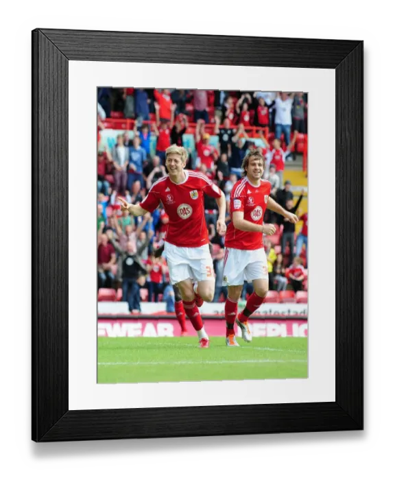 Framed Print : Jon Stead Scores Thrilling Opening Goal: Championship Showdown at Ashton Gate - May 2011 (Bristol City vs Hull City)