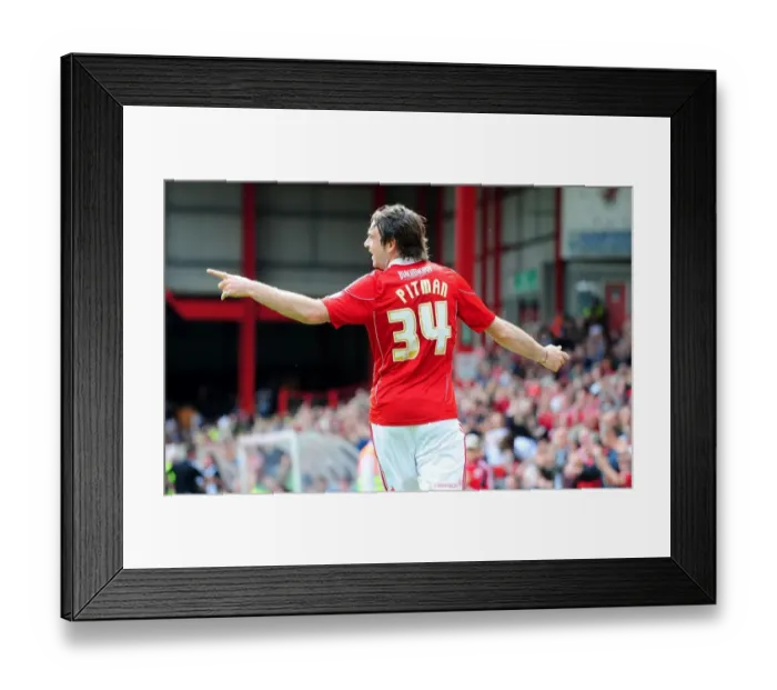 Framed Print : Brett Pitman's Double: Celebrating Bristol City's Victory Over Hull City in the Championship (07-05-2011) Framed Print : Brett Pitman's Double: Celebrating Bristol City's Victory Over Hull City in the Championship (07-05-2011)