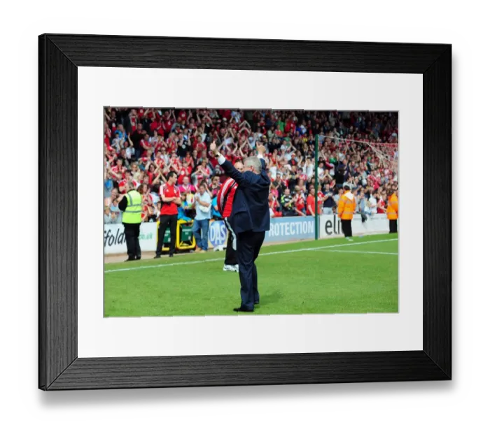 Framed Print : Bristol City Chairman Steve Lansdown makes an emotional appearance after the game in his last game as Chairman