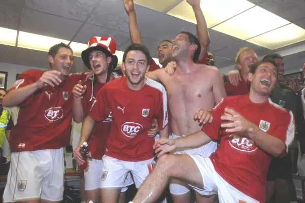 Bristol City Football Club: Celebrating Promotion in the Dressing Room