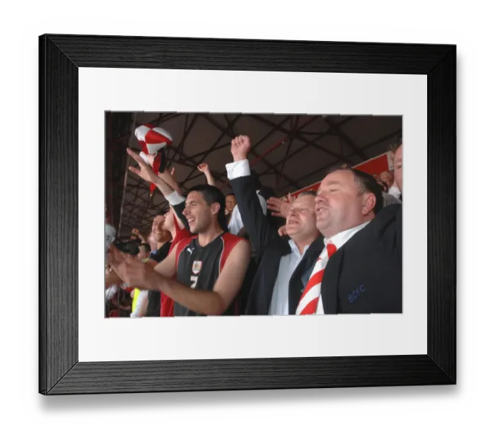 Framed Print : Bristol City FC: Gary Johnson and Steve Lansdown Celebrate Promotion to Championship
