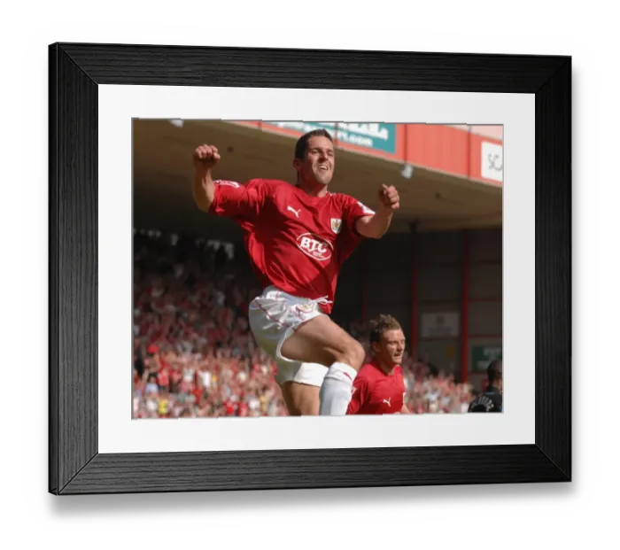 Framed Print : Bristol City's Euphoric Promotion to Championship: Alex Russell's Unforgettable Moment Framed Print : Bristol City's Euphoric Promotion to Championship: Alex Russell's Unforgettable Moment