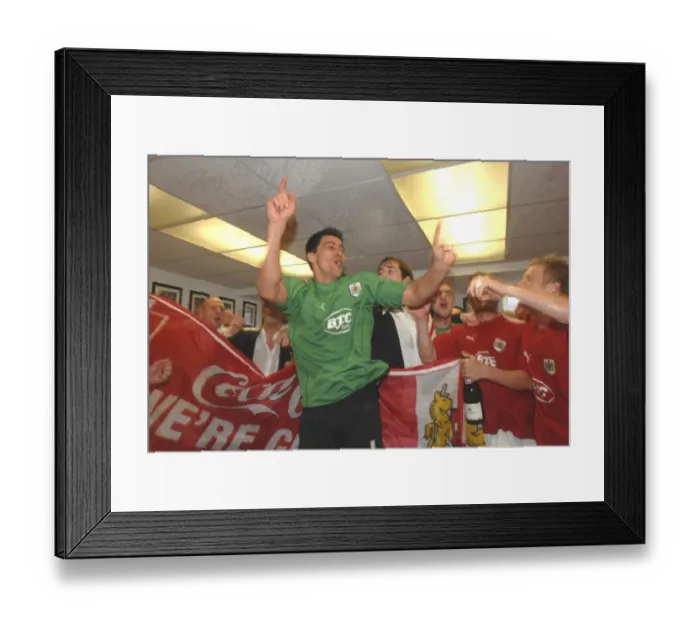 Framed Print : Basso's Thrilling Promotion Moment with Bristol City FC Framed Print : Basso's Thrilling Promotion Moment with Bristol City FC
