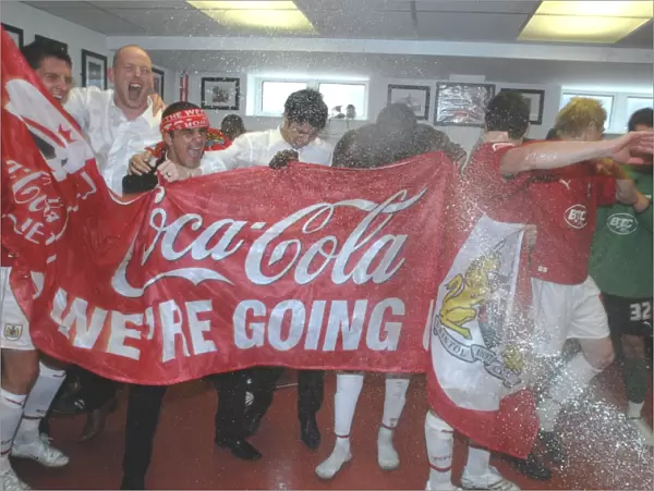 Bristol City FC: Unforgettable Moments - Celebrating Promotion in the Dressing Room