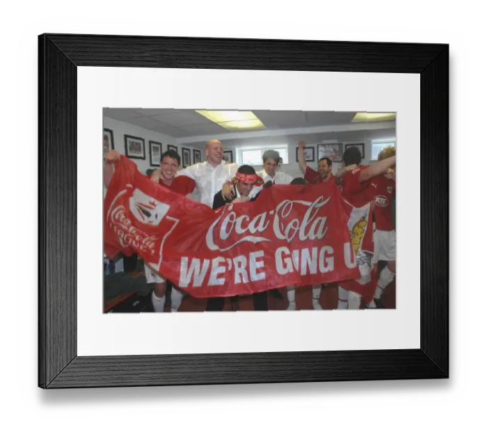Framed Print : Bristol City FC: Euphoric Promotion Moment in the Unforgettable Dressing Room Framed Print : Bristol City FC: Euphoric Promotion Moment in the Unforgettable Dressing Room