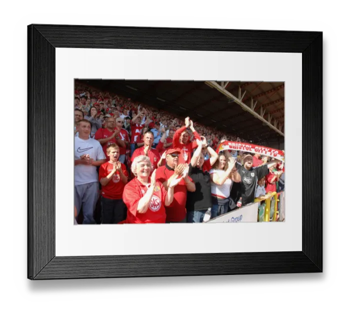 Framed Print : Bristol City Fans Celebrating Promotion to Championship Framed Print : Bristol City Fans Celebrating Promotion to Championship