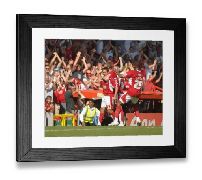 Framed Print : Bristol City FC: Lee Johnson's Triumphant Celebration After Securing Victory Over QPR