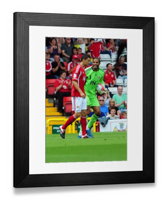 Framed Print : Bristol City: David James Argues with James Wilson During Championship Match Against West Brom, 2011 Framed Print : Bristol City: David James Argues with James Wilson During Championship Match Against West Brom, 2011