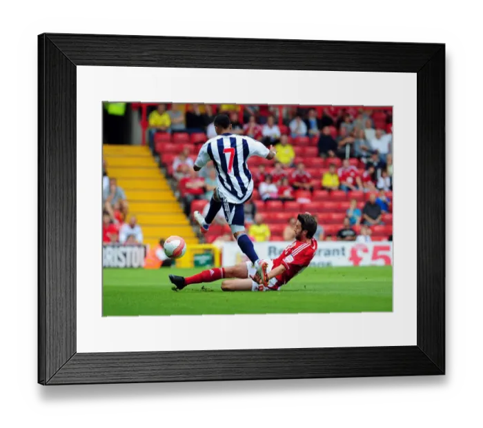 Framed Print : Bristol City's Cole Skuse Tackles Jerome Thomas in Championship Clash vs. West Brom, 2011 Framed Print : Bristol City's Cole Skuse Tackles Jerome Thomas in Championship Clash vs. West Brom, 2011