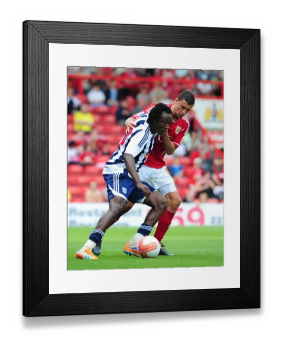 Framed Print : Intense Championship Clash: Wilson vs. Tchoyi at Ashton Gate, 2011 - Bristol City vs. West Brom