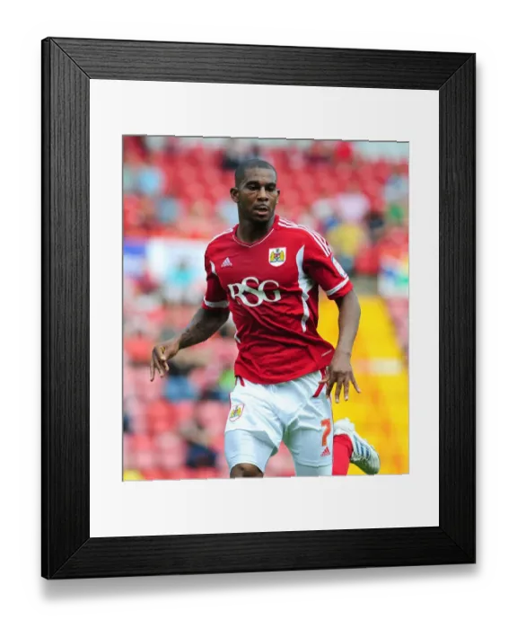 Framed Print : Bristol City's Marvin Elliott in Action Against West Brom, Championship Clash at Ashton Gate Stadium (30-07-2011) Framed Print : Bristol City's Marvin Elliott in Action Against West Brom, Championship Clash at Ashton Gate Stadium (30-07-2011)