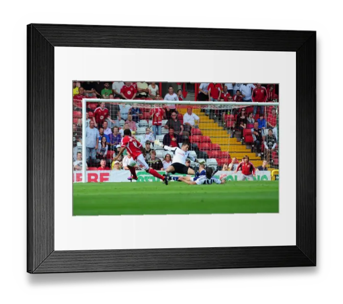 Framed Print : Nicky Maynard's Close Call: Bristol City vs. West Brom, Championship Match, Ashton Gate Stadium, 30th July 2011 Framed Print : Nicky Maynard's Close Call: Bristol City vs. West Brom, Championship Match, Ashton Gate Stadium, 30th July 2011
