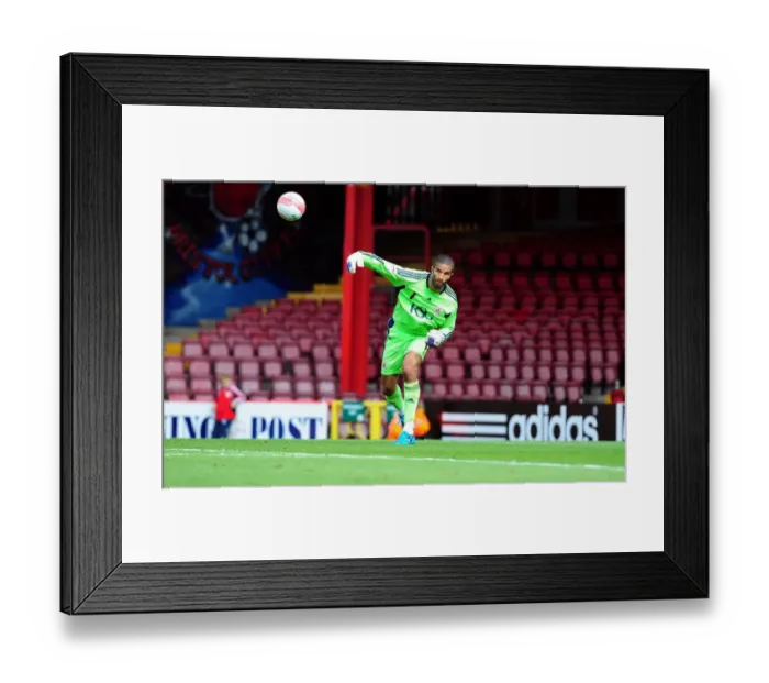 Framed Print : Championship Showdown: David James Dramatic Goalkeeping Performance - Bristol City vs. West Brom, July 30, 2011 (Bristol City v West Bromwich Albion, Football, Championship, Ashton Gate Stadium, England)