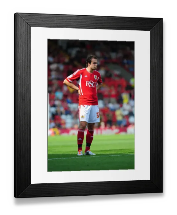 Framed Print : Brett Pitman's Thrilling Moment: Bristol City vs. West Brom, Championship 2011