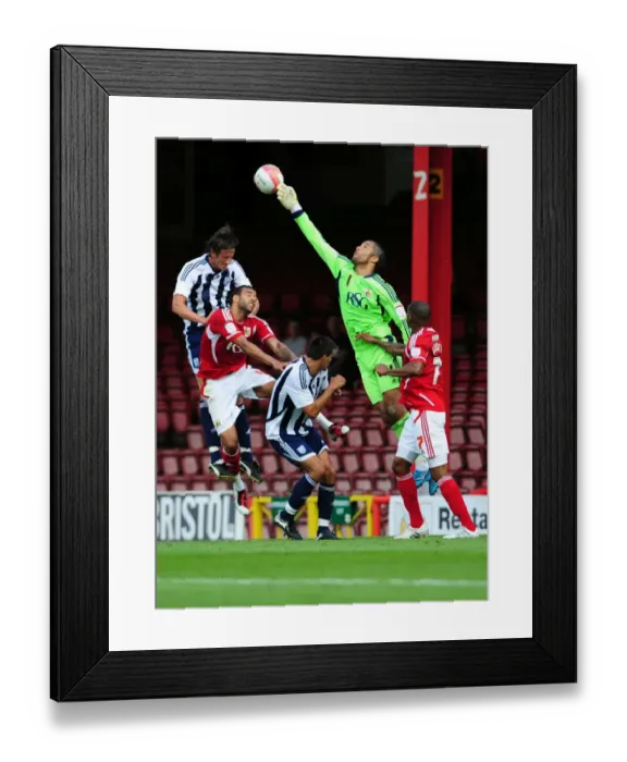 Framed Print : Bristol City's David James Dives for the Championship-Winning High Ball vs. West Brom, July 30, 2011 Framed Print : Bristol City's David James Dives for the Championship-Winning High Ball vs. West Brom, July 30, 2011