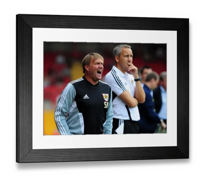 Framed Print : Bristol City vs West Brom: Focus on Assistant Manager Steve Wigley (Championship Match, 2011)