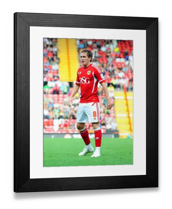 Framed Print : Bristol City vs West Brom: Neil Kilkenny in Action - Championship Football Match, 30th July 2011 - Ashton Gate Stadium