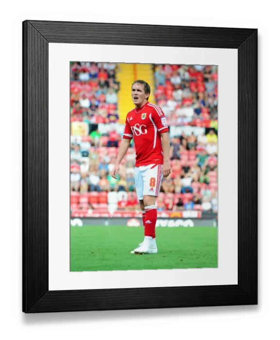 Framed Print : Intense Championship Showdown: Neil Kilkenny vs. West Brom at Ashton Gate, 2011